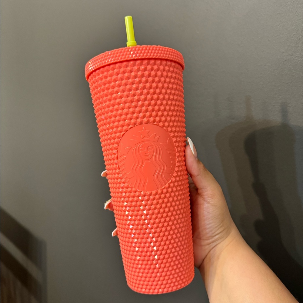 NWT Starbucks Coral Studded Venti Tumbler